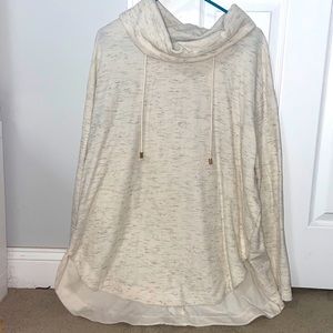 Ava and Viv 2X turtleneck Sweater, White Heather